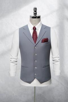Bộ Suit Xám Trắng Phối Đột Chỉ Viền Modern Fit TGS376
